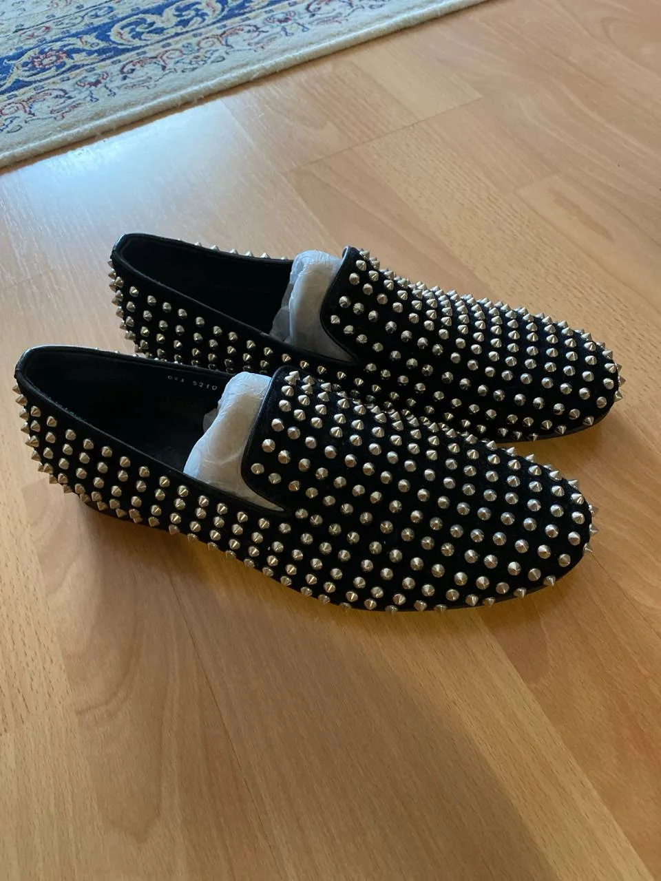 Мужские лоферы с шипами DEXSHOE (Domenico Vacca style), замша, чёрные, EU 42 (270E)